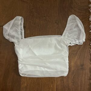 PRINCESS POLLY puff sleeve white top